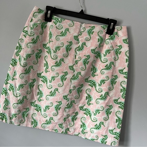 Vineyard Vines Textured Seersucker 100% Cotton Pale Pink Seahorse Mini Skirt 6 - Picture 14 of 15